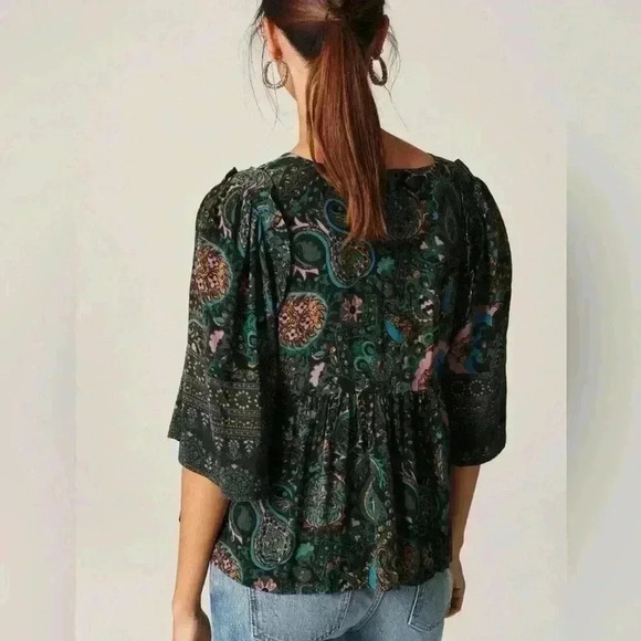 NWT ba&sh Multicolor Paisley Blouse - Picture 15 of 16